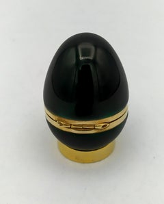 Egg style Faberge Dark Brown Enamel  Small Size Sterling Silver Salimbeni