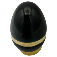 Œuf de Faberge en émail brun foncé  Salimbeni en argent sterling de petite taille