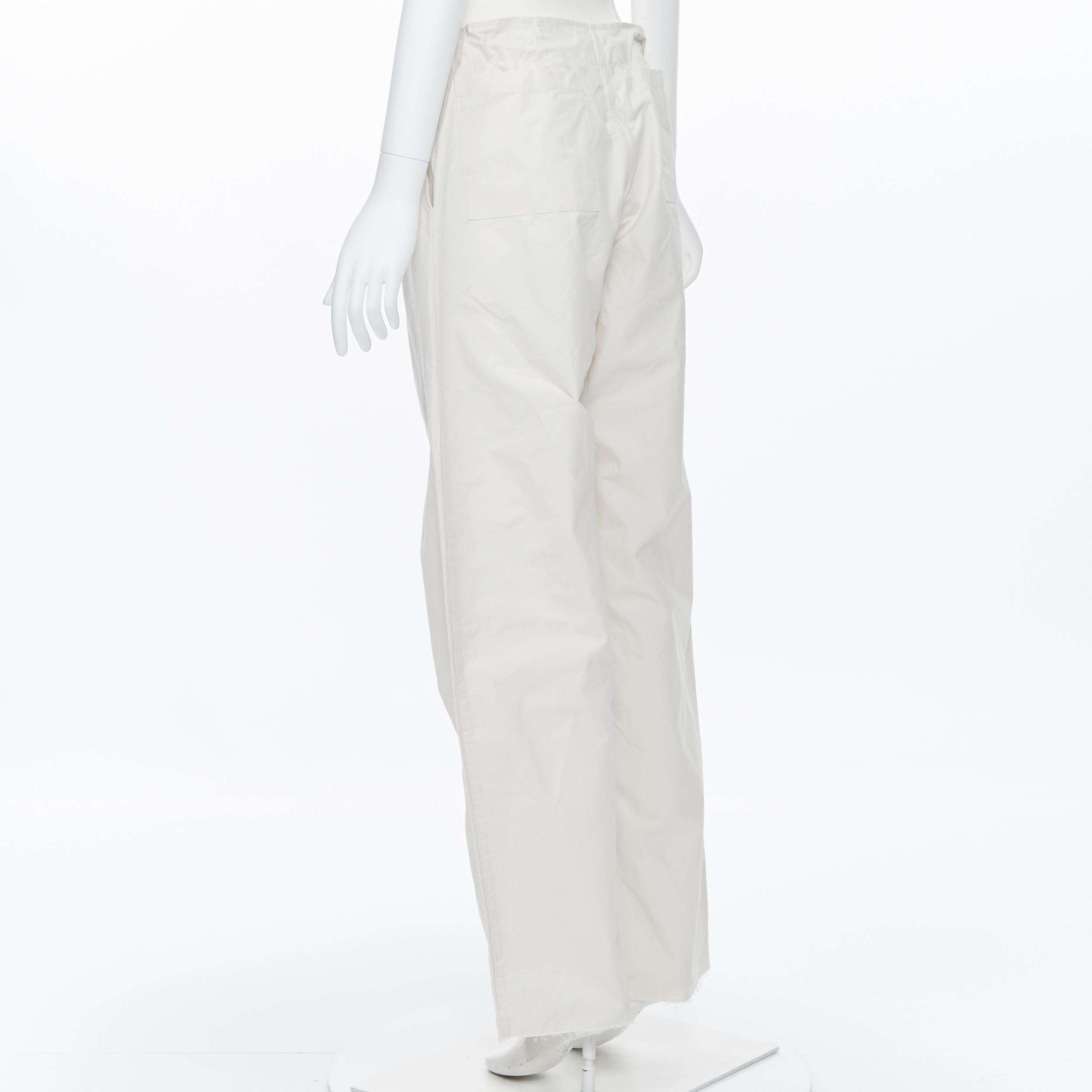 EGG TRADING 100% cotton drawstring waist casual wide leg trousers pants In Excellent Condition In Hong Kong, NT