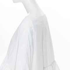 EGG TRADING 100% cotton stuff structured pleated oversized flared babydoll top