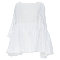 EGG TRADING 100% cotton stuff structured pleated oversized flared babydoll top