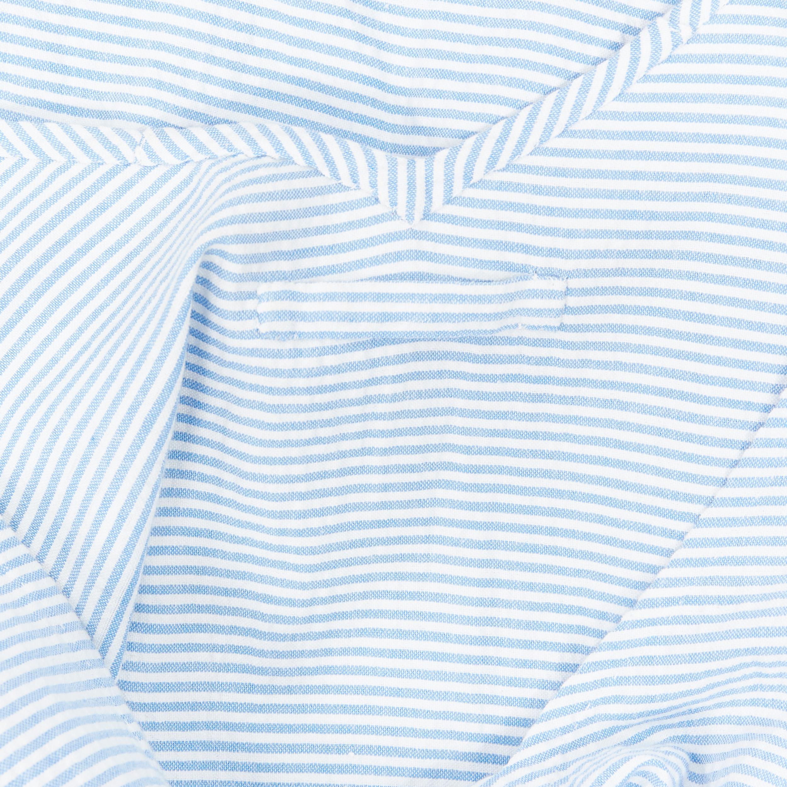 EGG TRADING blue white stripe under arm button V-neck flared maxi dress S 2