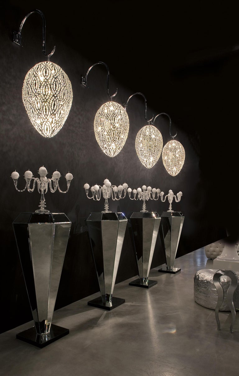 Egg Wall Lamp, Chrome Finish, Arabesque Style, Italy For Sale at 1stDibs