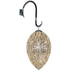Egg Wall Lamp, Chrome Finish, Arabesque Style, Italy