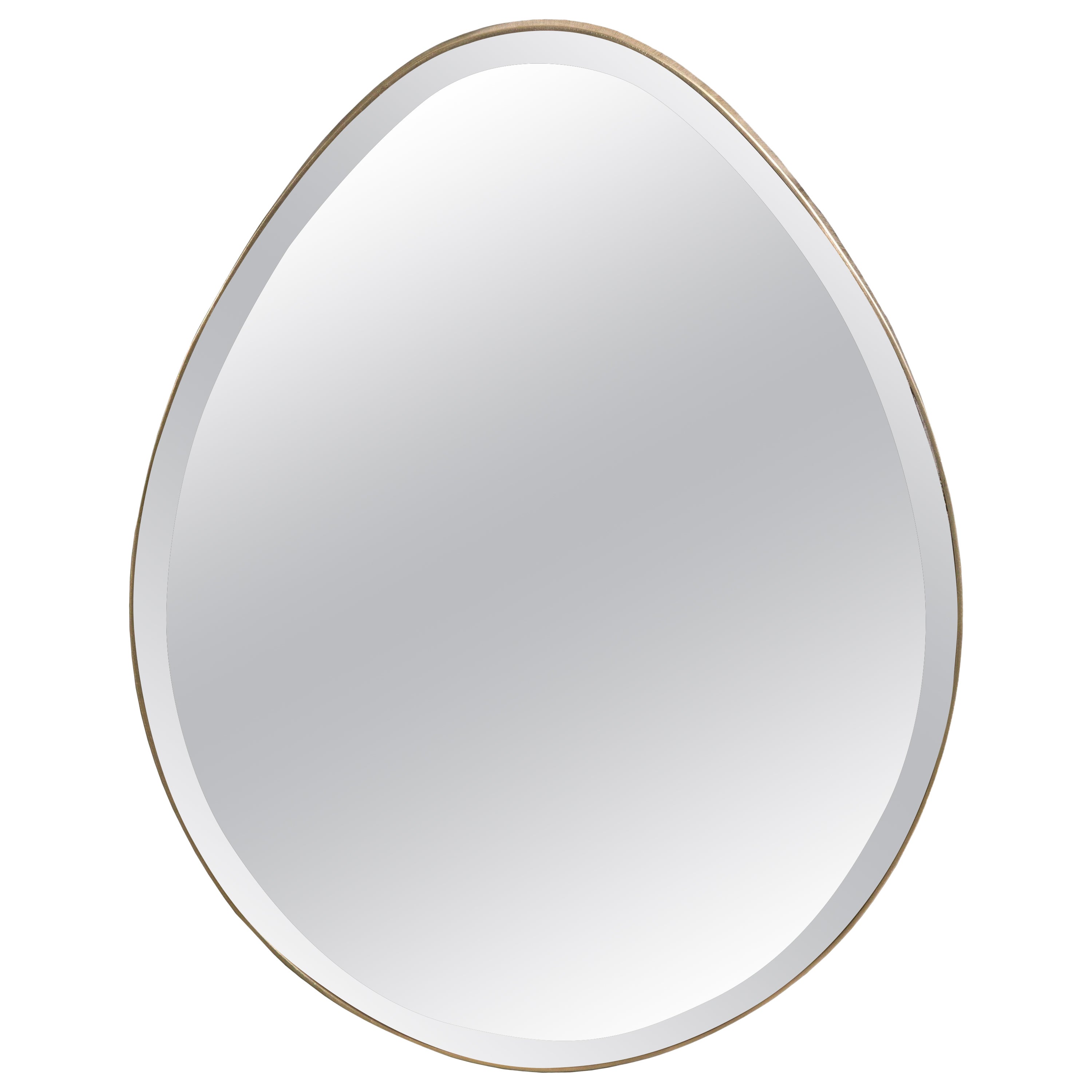 Egg Wall Mirror — Polished Brass — Handmade in Britain — Small — Ready to ship