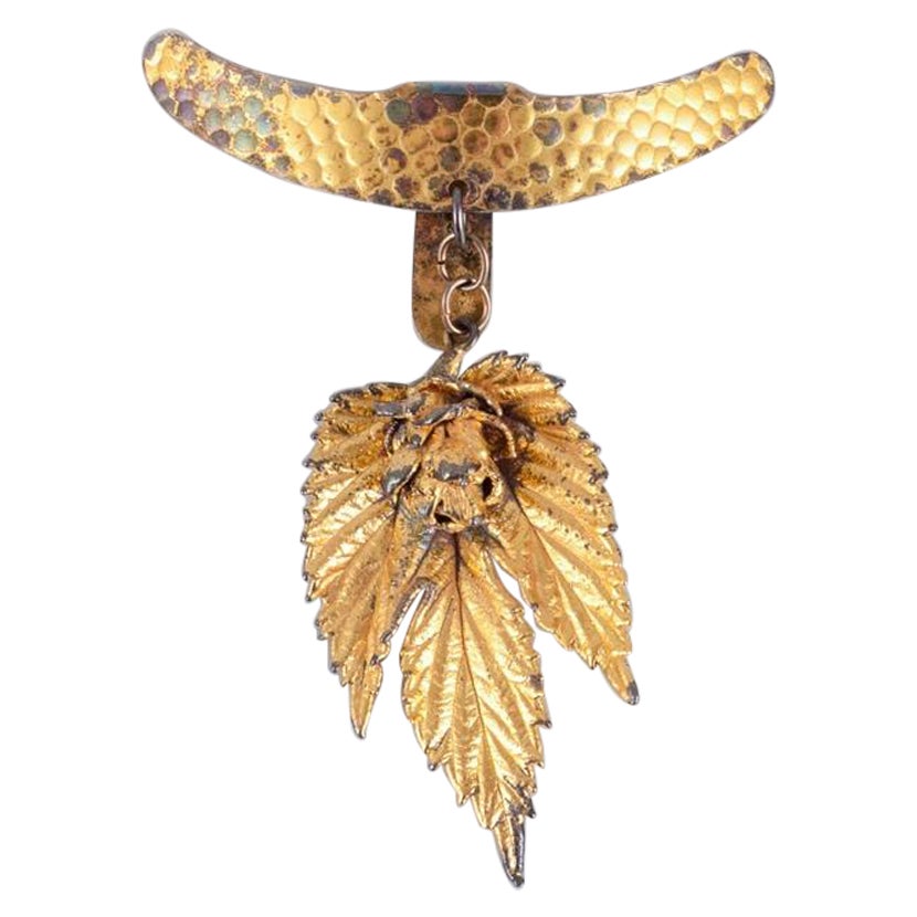 Eggert, Flora Danica Joyería. Broche de plata de ley dorada. 1980s