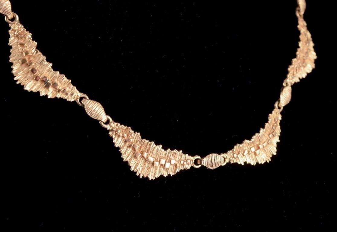 Eggert, Flora Danica Bijoux. Collier en argent sterling plaqué or. Excellent état - En vente à bronshoj, DK