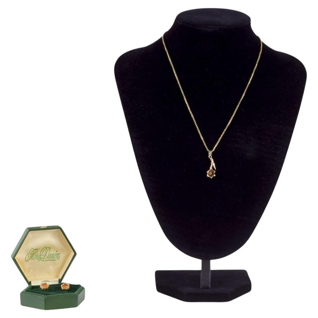 Eggert. Halskette "Maiglöckchen" und ein Paar Ohrstecker, 1980er Jahre im Angebot