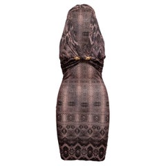 Vestido halter con estampado de piel de serpiente berenjena Roberto Cavalli Talla IT 40
