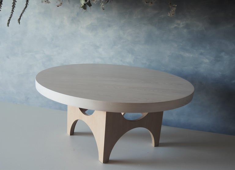 Beech and Oak Round Coffee Table by MSJ Furniture Studio For Sale at ...