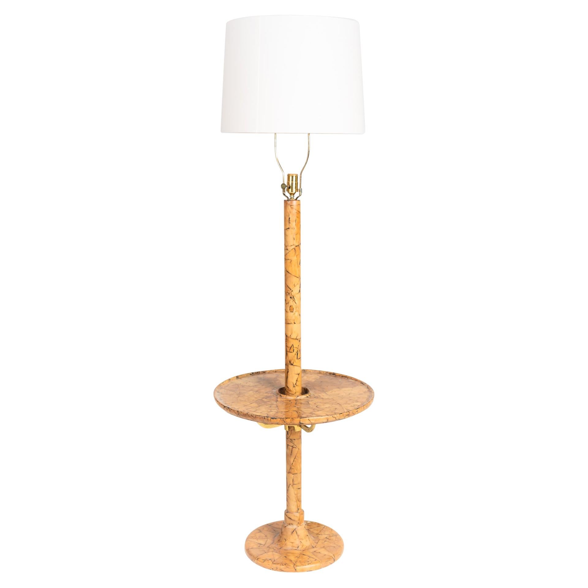 Eggshell Floor Lamp with Table