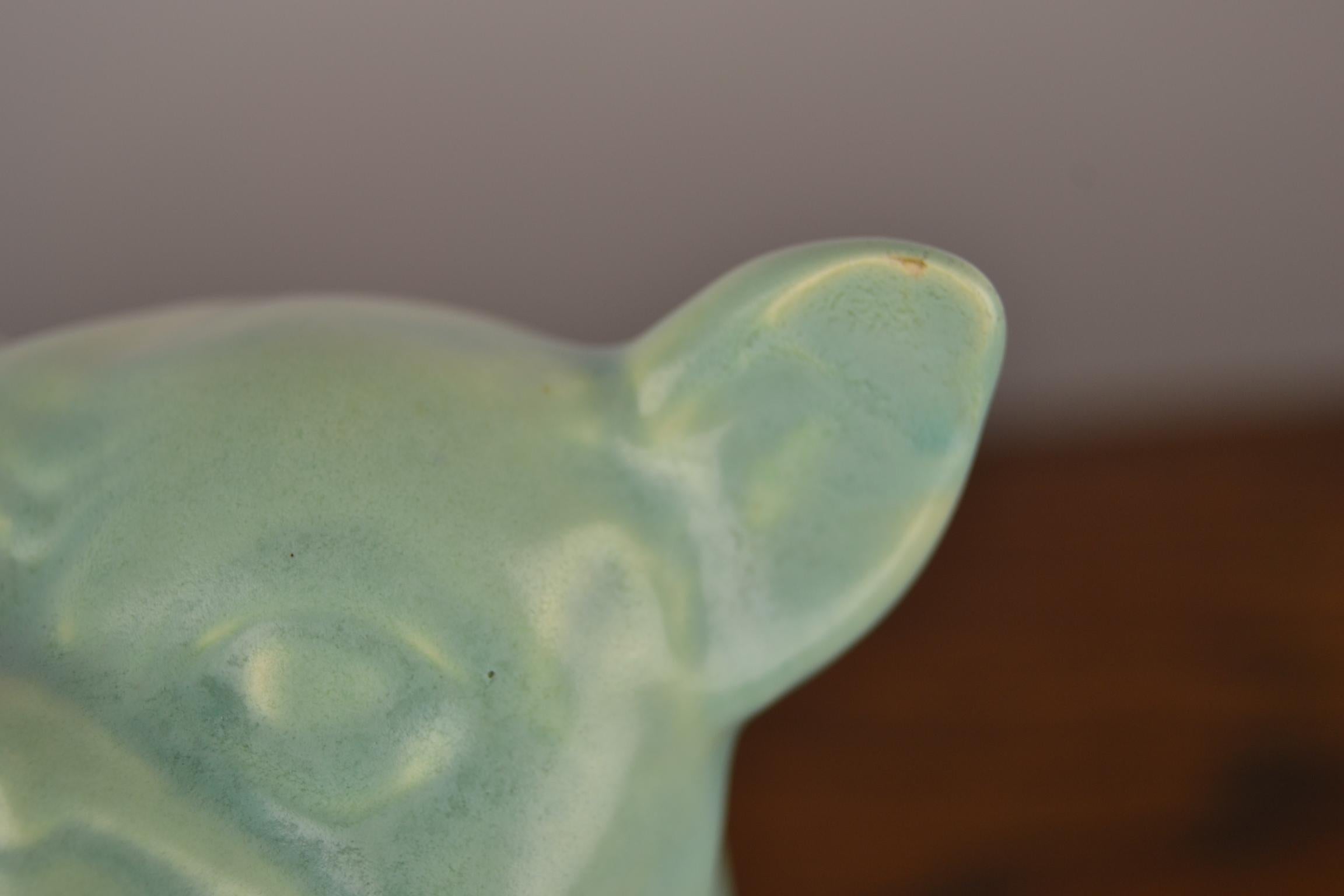 Eggshell Green Art Deco Porcelain Bulldog Figurine, 1930s 7