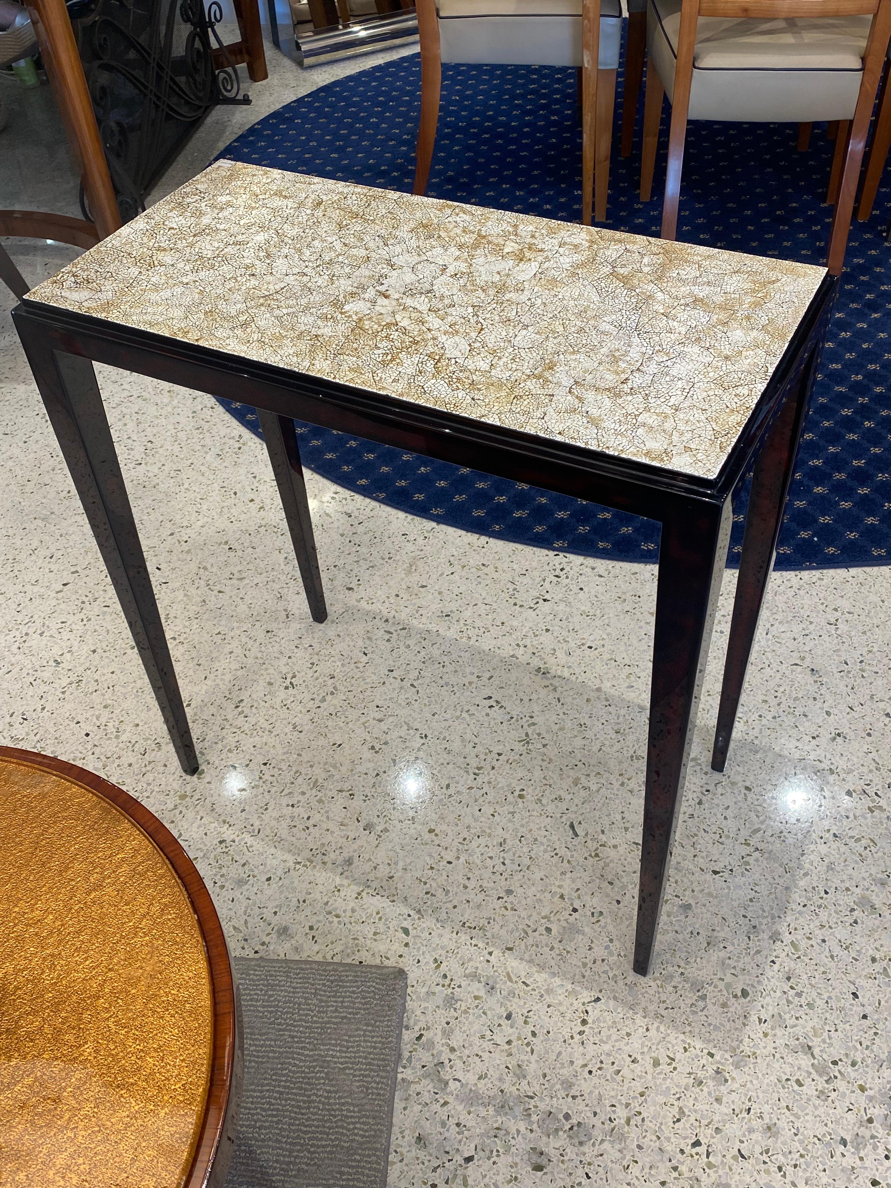 Art Deco style Eggshell Top Console Table by Maurice Tuizat In Good Condition For Sale In Miami, FL
