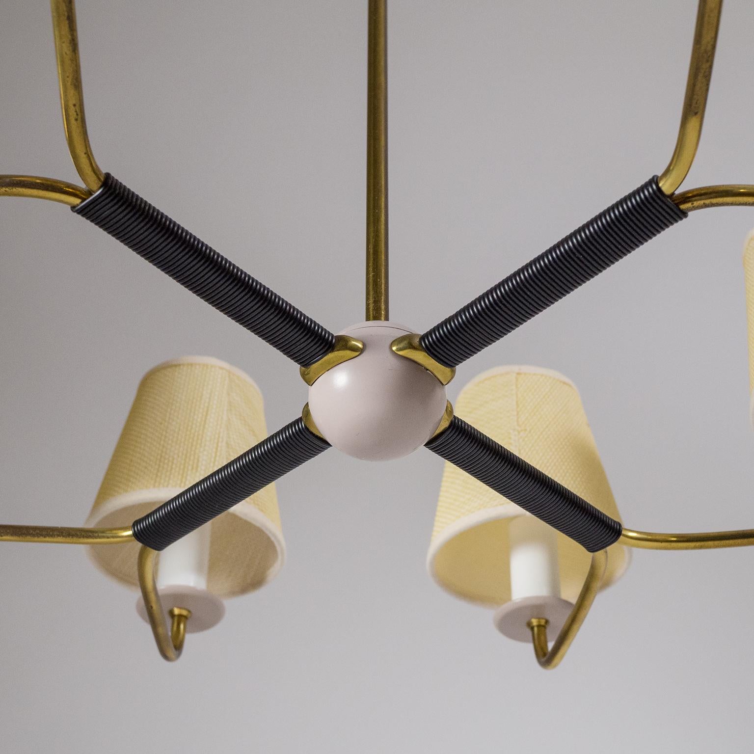 Eight-Arm Brass Chandelier, 1950s 2