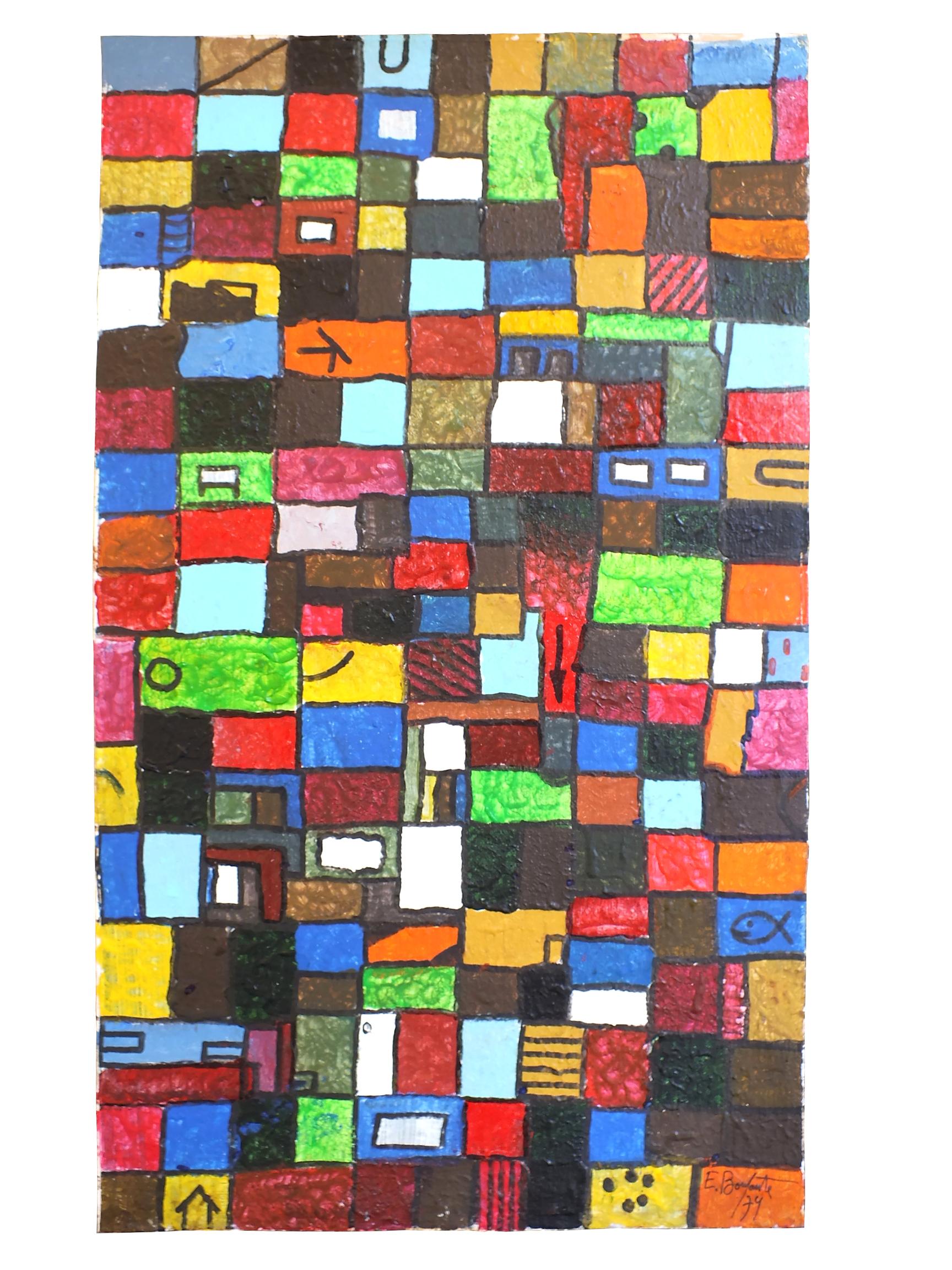 Modernes abstraktes geometrisches Gemälde von Egidio Bonfante, „Licht und Farben“, 1979 im Angebot 4