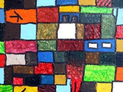 Egidio Bonfante Modern Abstract Geometric Painting, "Light and Colors", 1979
