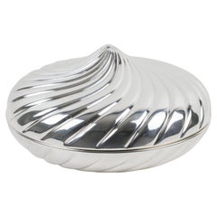 Egidio Broggi, Italy Silver Plate and Gold Plate Swirled Box, circa 1980