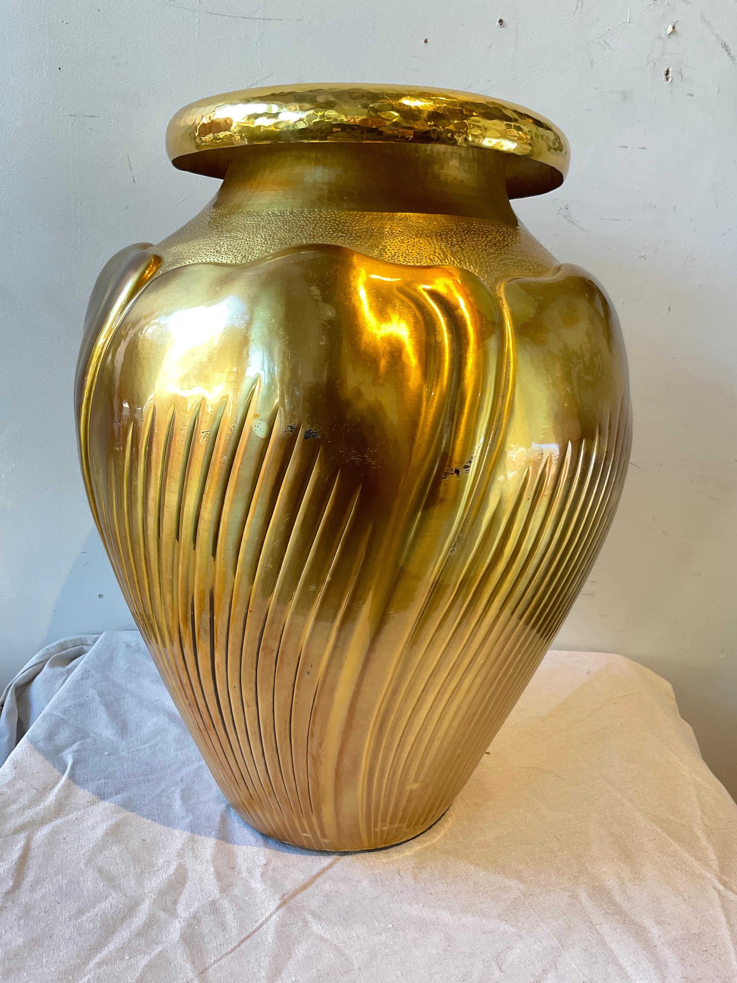 Egidio Broggi  Large Brass Vase ( Almost 2 Feet High ) For Sale 2