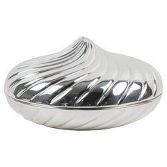 Retro Egidio Broggi Milano, Oversized Silver Plate Swirled Box