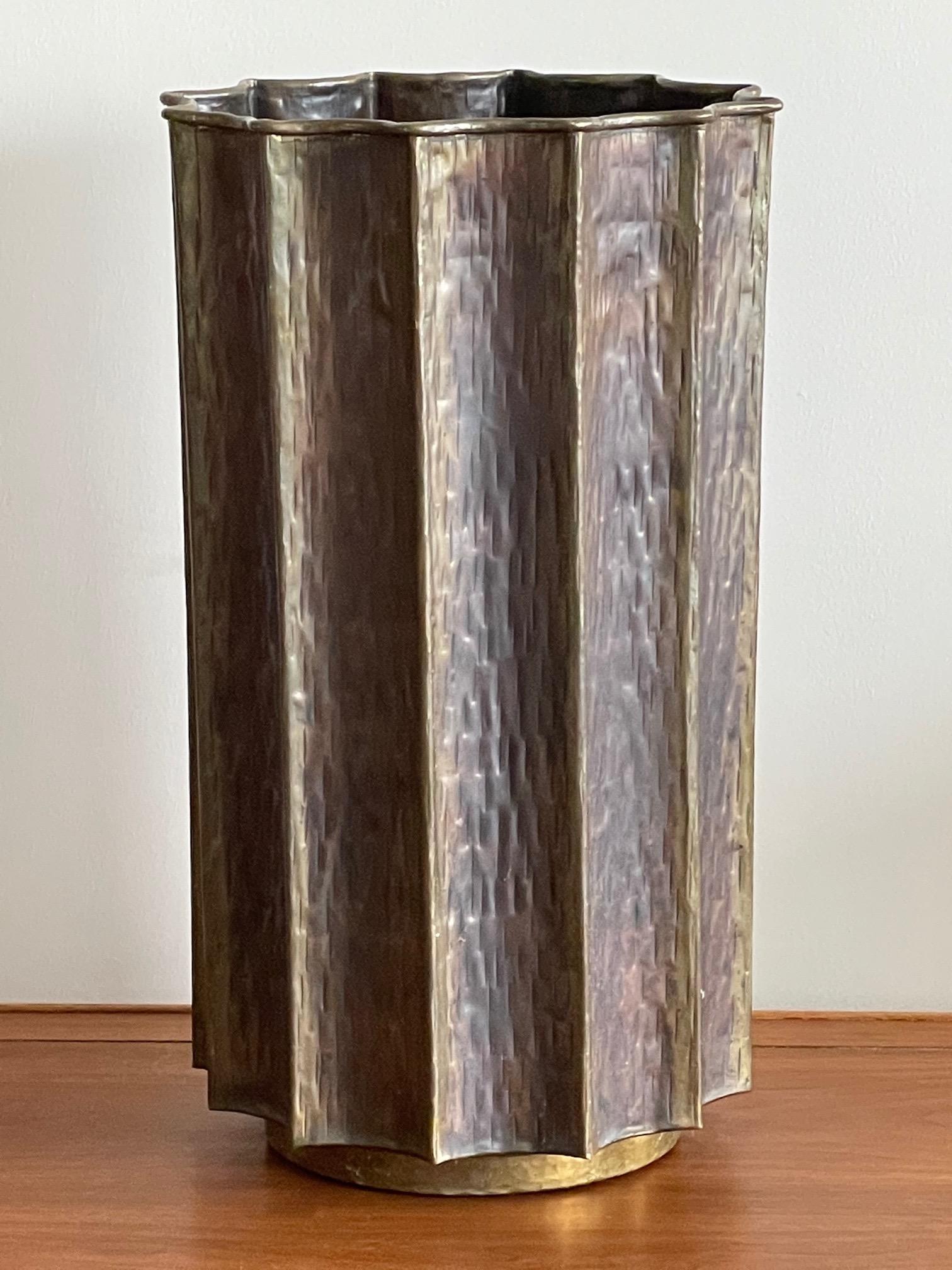 Mid-Century Modern Egidio Casagrande Brass Umbrella Stand 