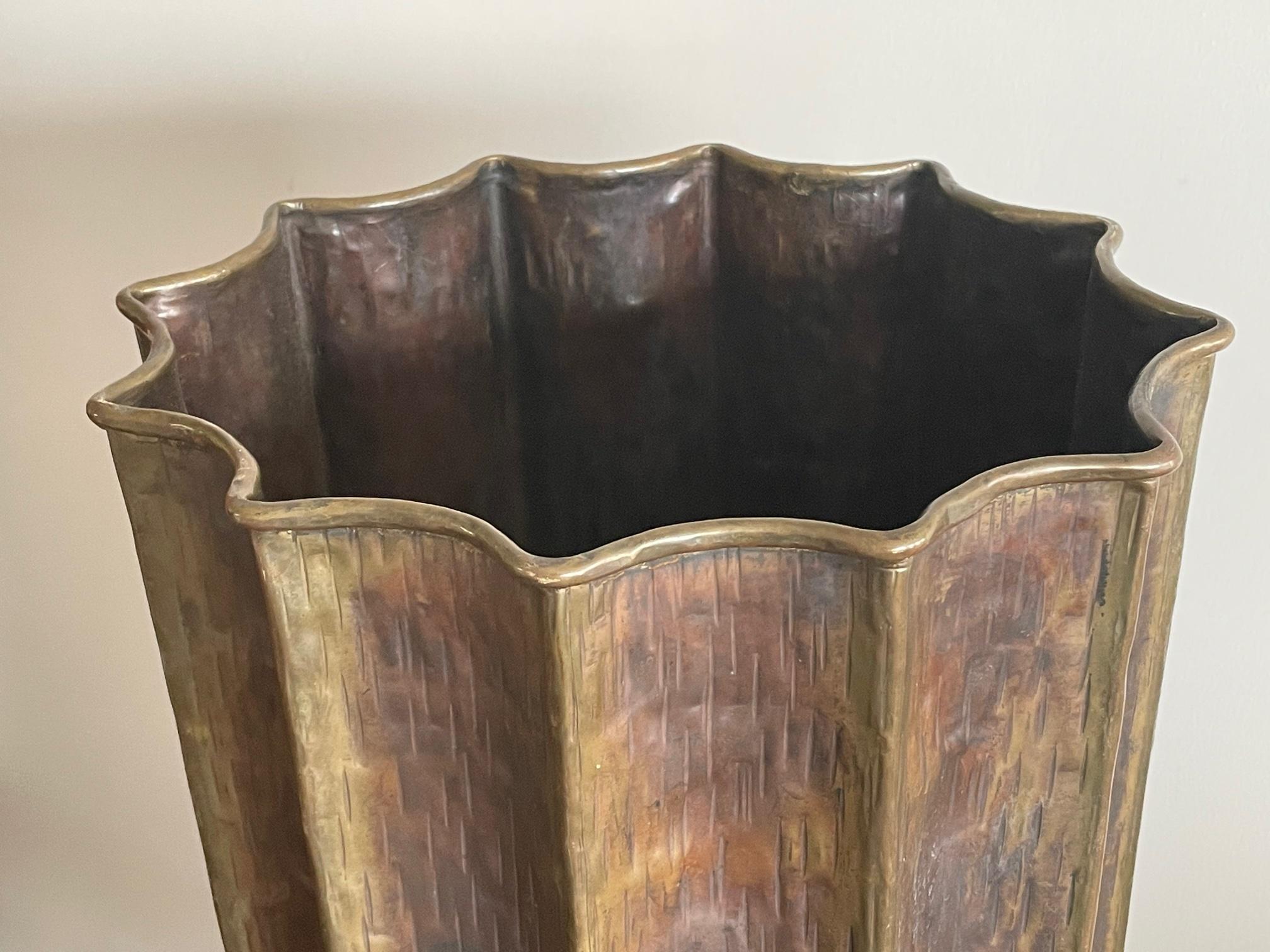 Mid-20th Century Egidio Casagrande Brass Umbrella Stand 