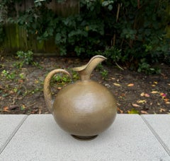 Egidio Casagrande Hammered Brass Pitcher, Italy c.1950