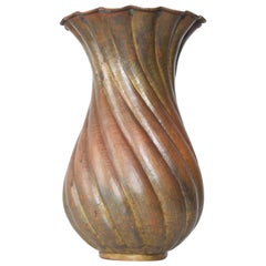 Vintage Egidio Casagrande Italia Brass Vase Modernist Brutalist