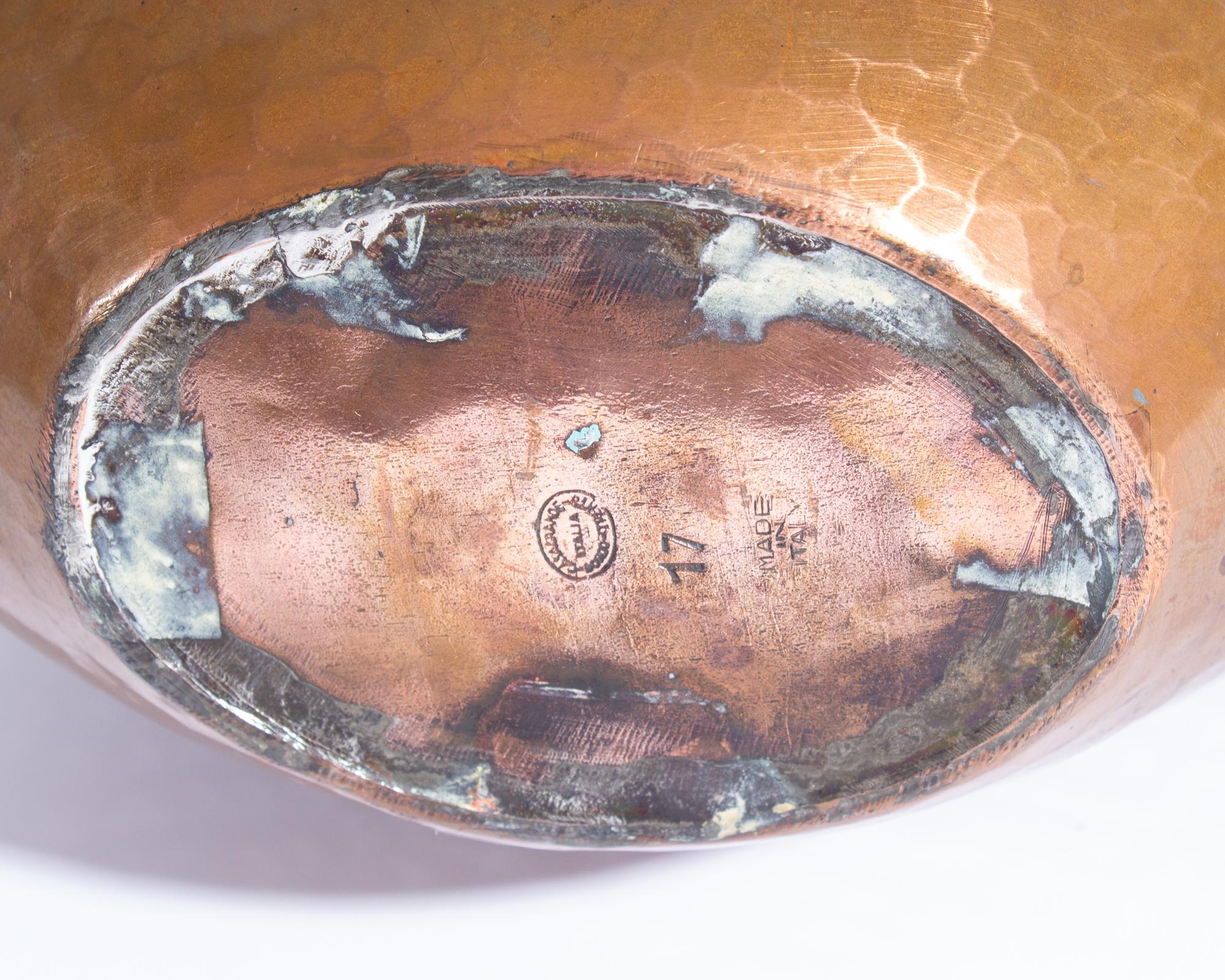 Egidio Casagrande Italian Hammered Copper Pitcher Ewer For Sale 2