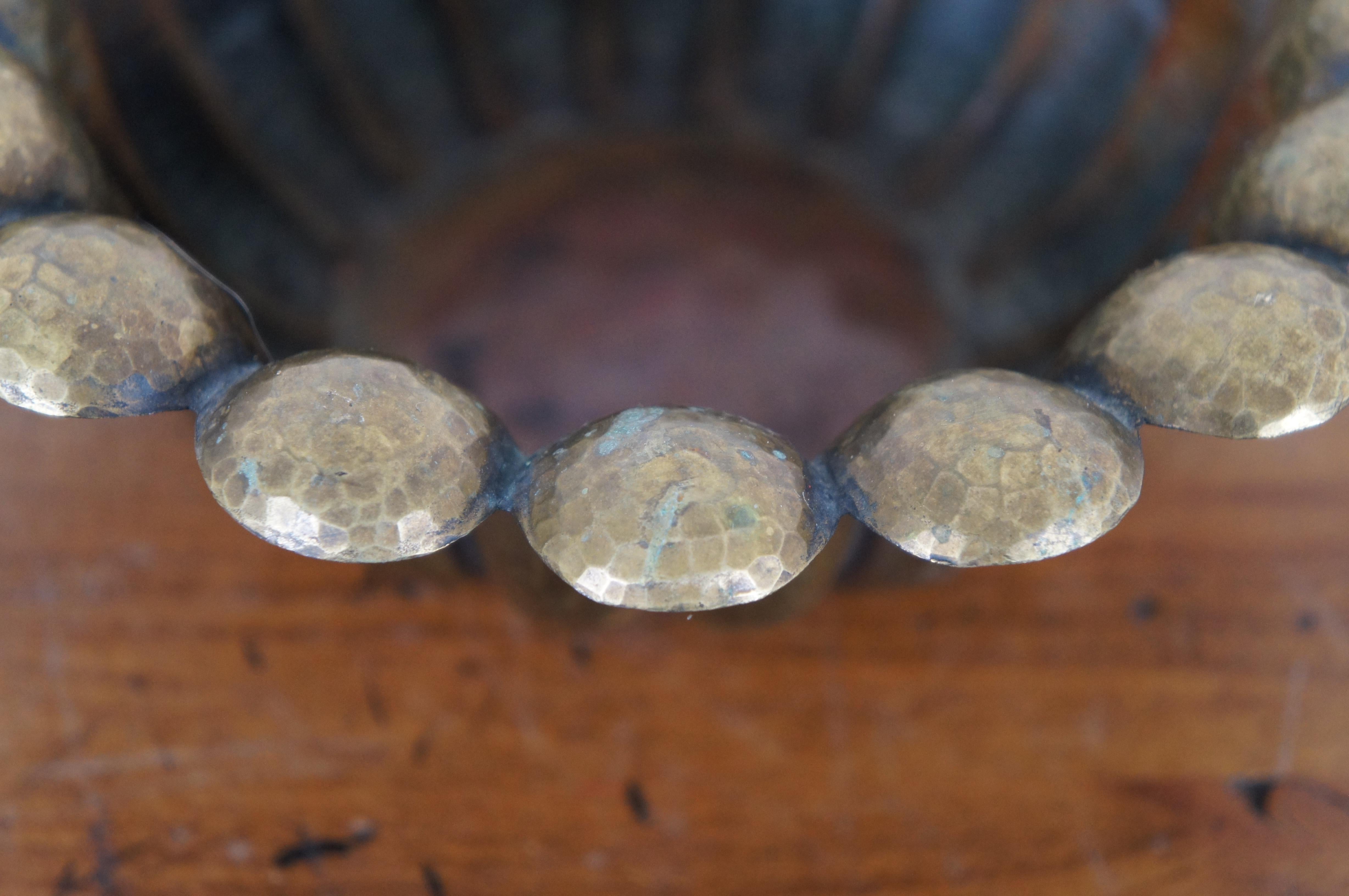 Egidio Casagrande Mid Century Italian Hammered Scalloped Brass Bowl 6.5