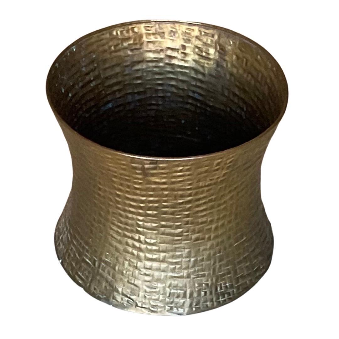 Egidio Casagrande Textured Brass Planter For Sale 1