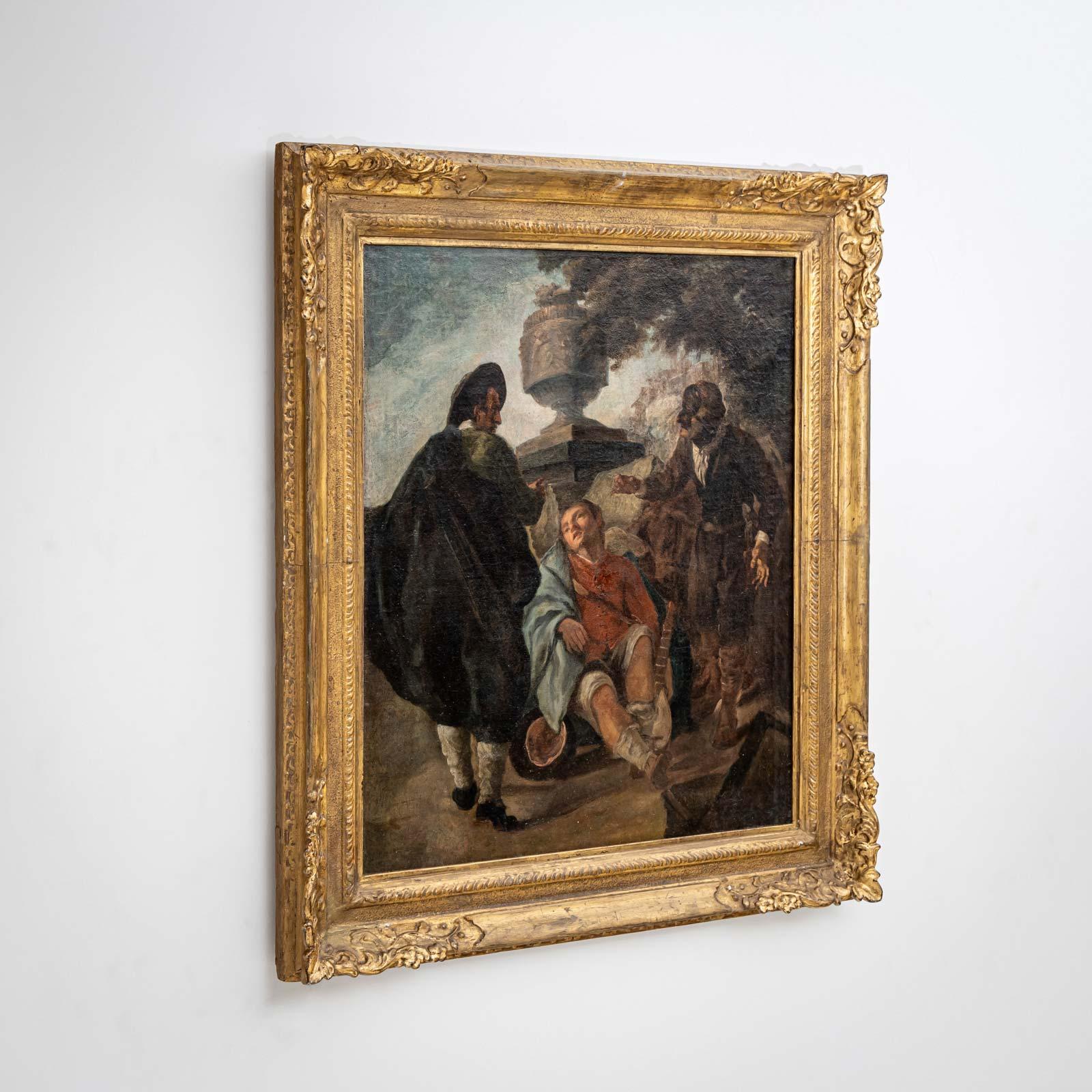 Egidio dall'Oglio (1705-1784), Junge mit Lute und zwei Kämpfern, Italien 18. Jahrhundert im Angebot 2