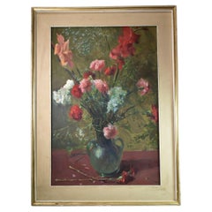 Egidio Riva Original Floral Still Life Painting, 1866-1946