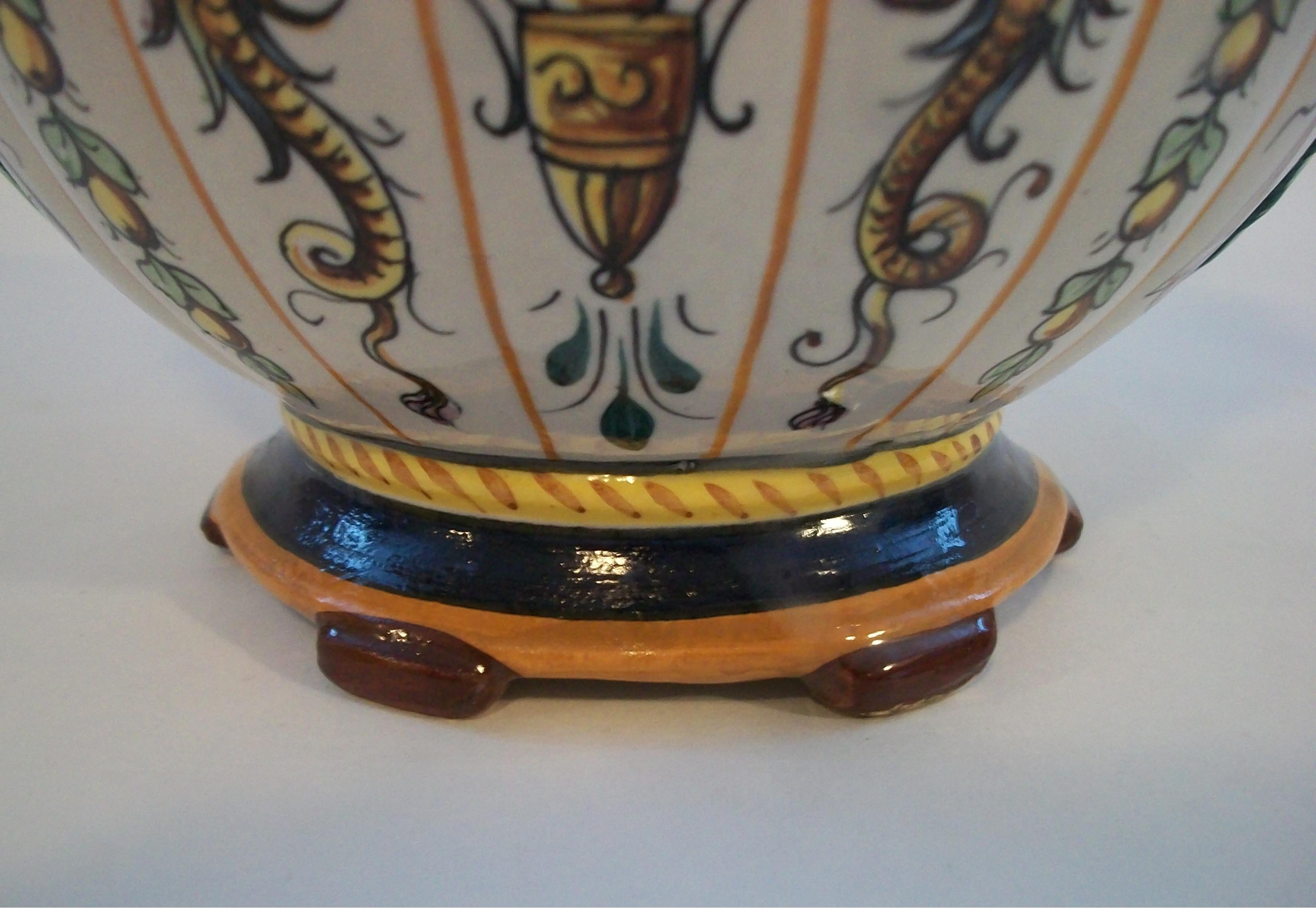EGISTO FANTECHI - Cuenco central de mayólica pintado a mano - Italia - Principios S. XX en venta 2