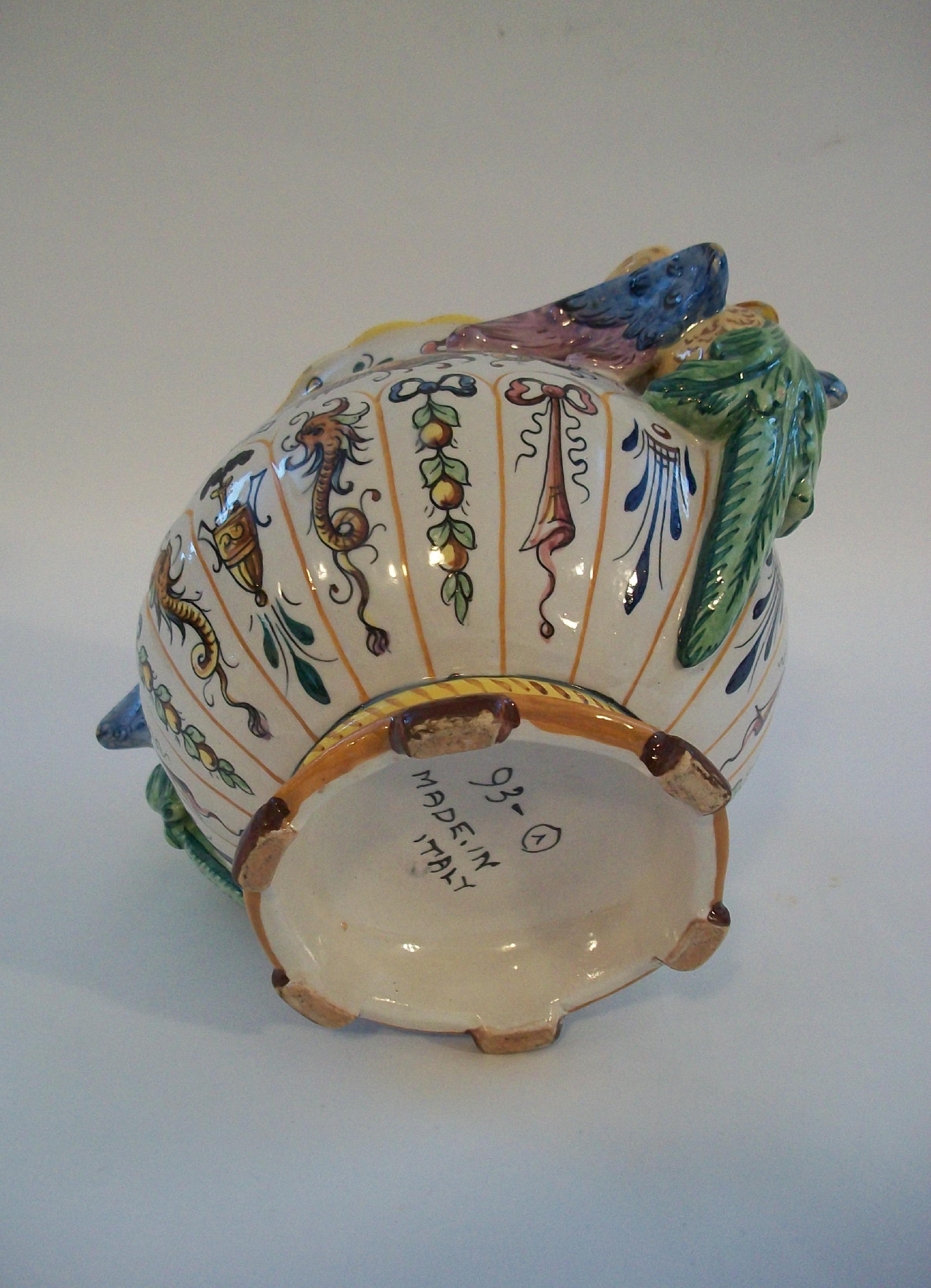 EGISTO FANTECHI - Cuenco central de mayólica pintado a mano - Italia - Principios S. XX en venta 4