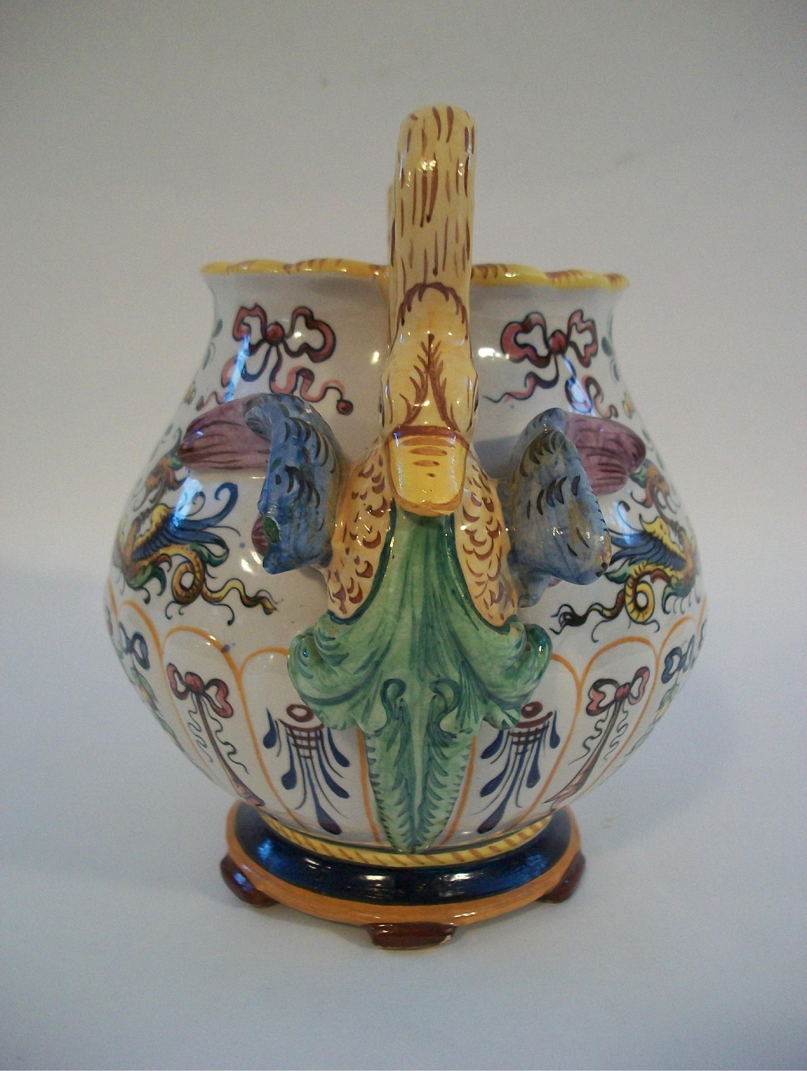 EGISTO FANTECHI - Cuenco central de mayólica pintado a mano - Italia - Principios S. XX Italiano en venta