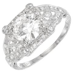 EGL 1.35 Carat Transitional Cut Diamond Platinum Engagement Ring