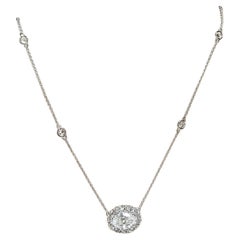 EGL 2.15 Ct F/SI3  Oval Diamond Necklace on diamond by the yard necklace