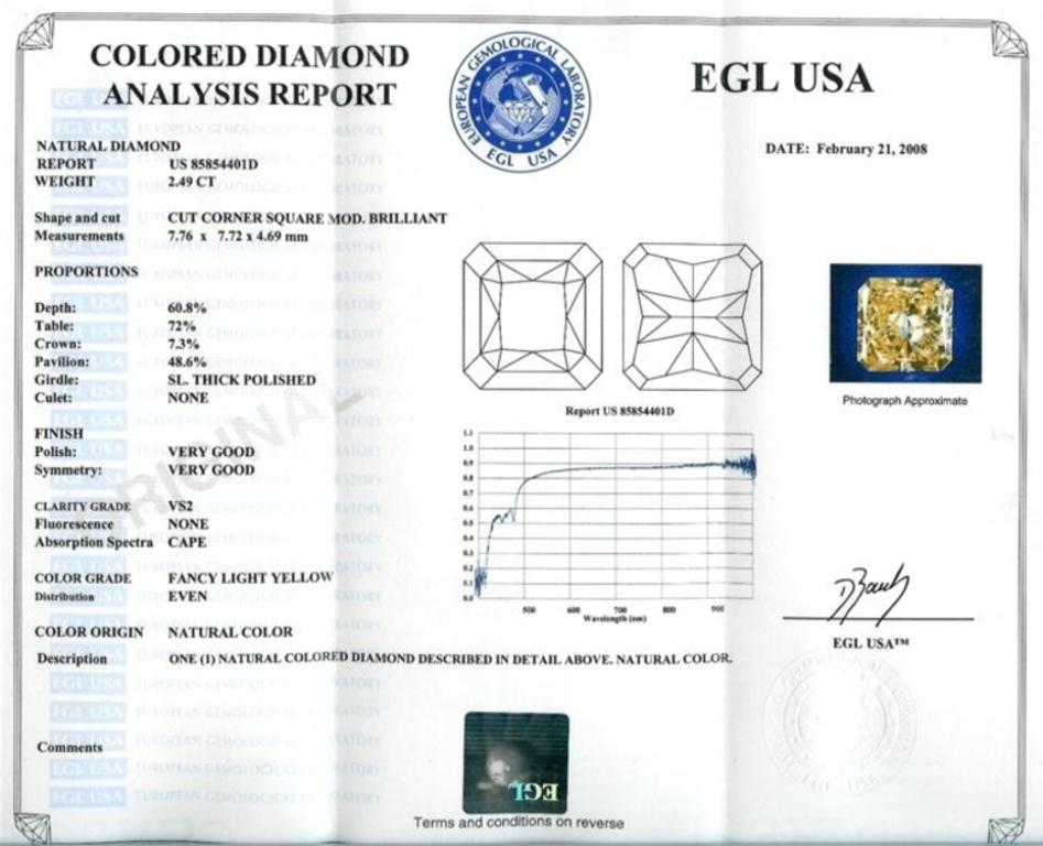 EGL, bague de fiançailles de 2,49 carats jaune clair fantaisie pavé de diamants avec halo, sertie d'un halo Neuf - En vente à Los Angeles, CA