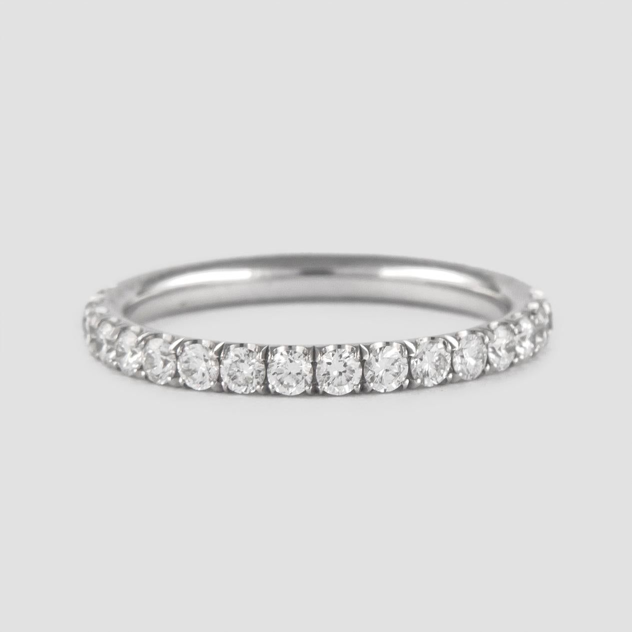 EGL 3.99 Carat Emerald Cut Diamond Ring with an Eternity Band 18k White Gold 1