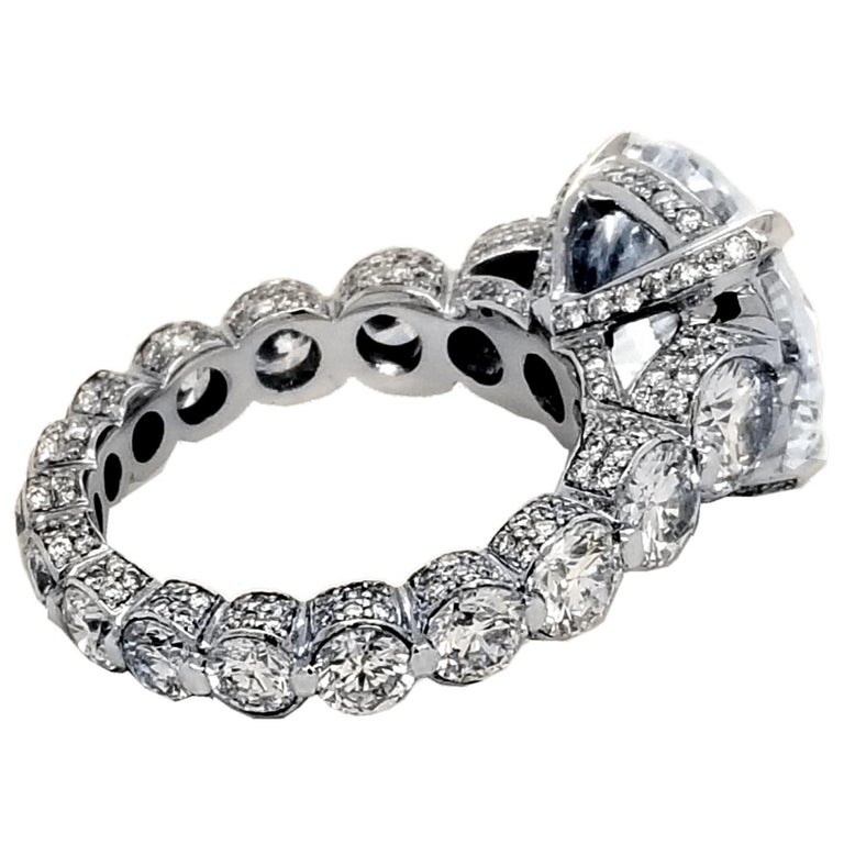 EGL 7.01 Ct Round Diamond 18K SharedProng Set Eternity Style