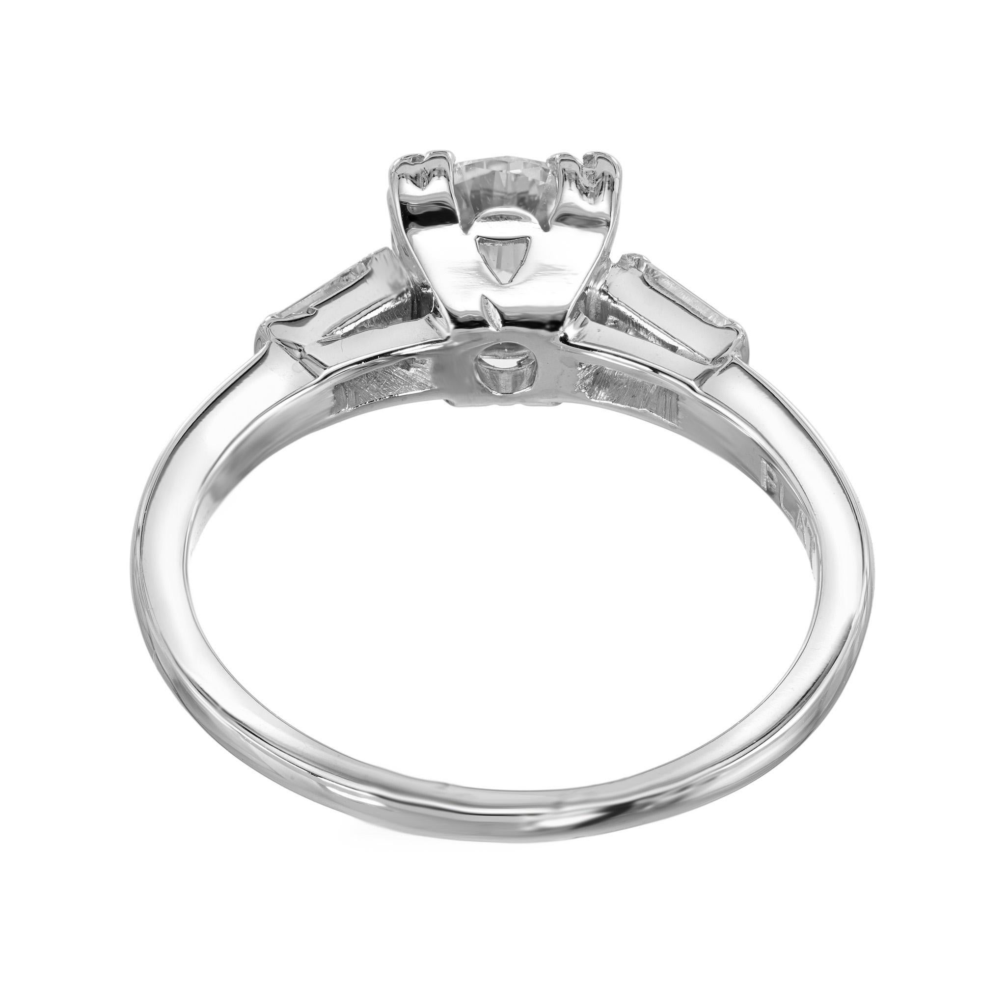 Platin-Verlobungsring mit zertifiziertem Art-Déco-Diamant im Übergangsschliff von Egl im Angebot 1