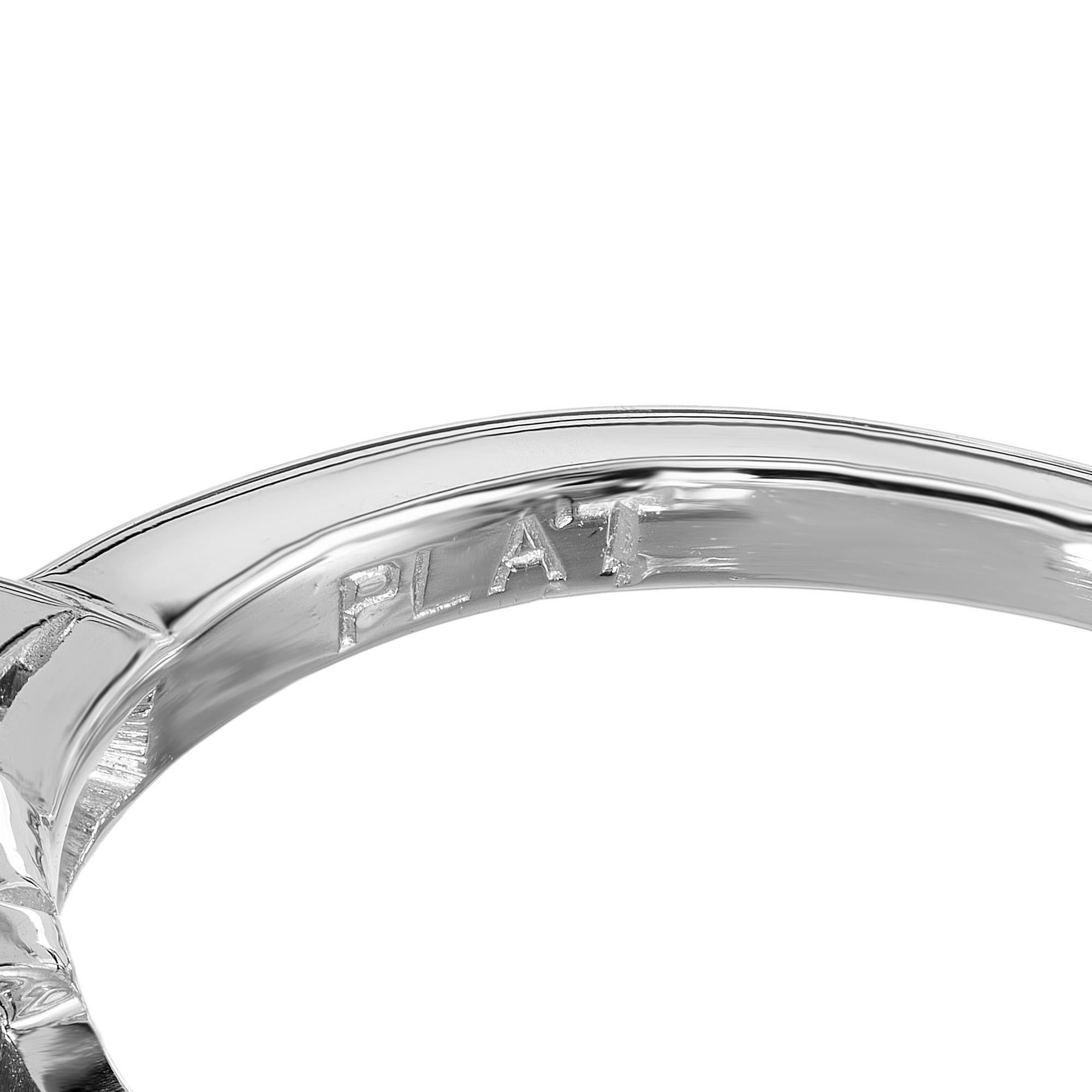 Platin-Verlobungsring mit zertifiziertem Art-Déco-Diamant im Übergangsschliff von Egl im Angebot 2