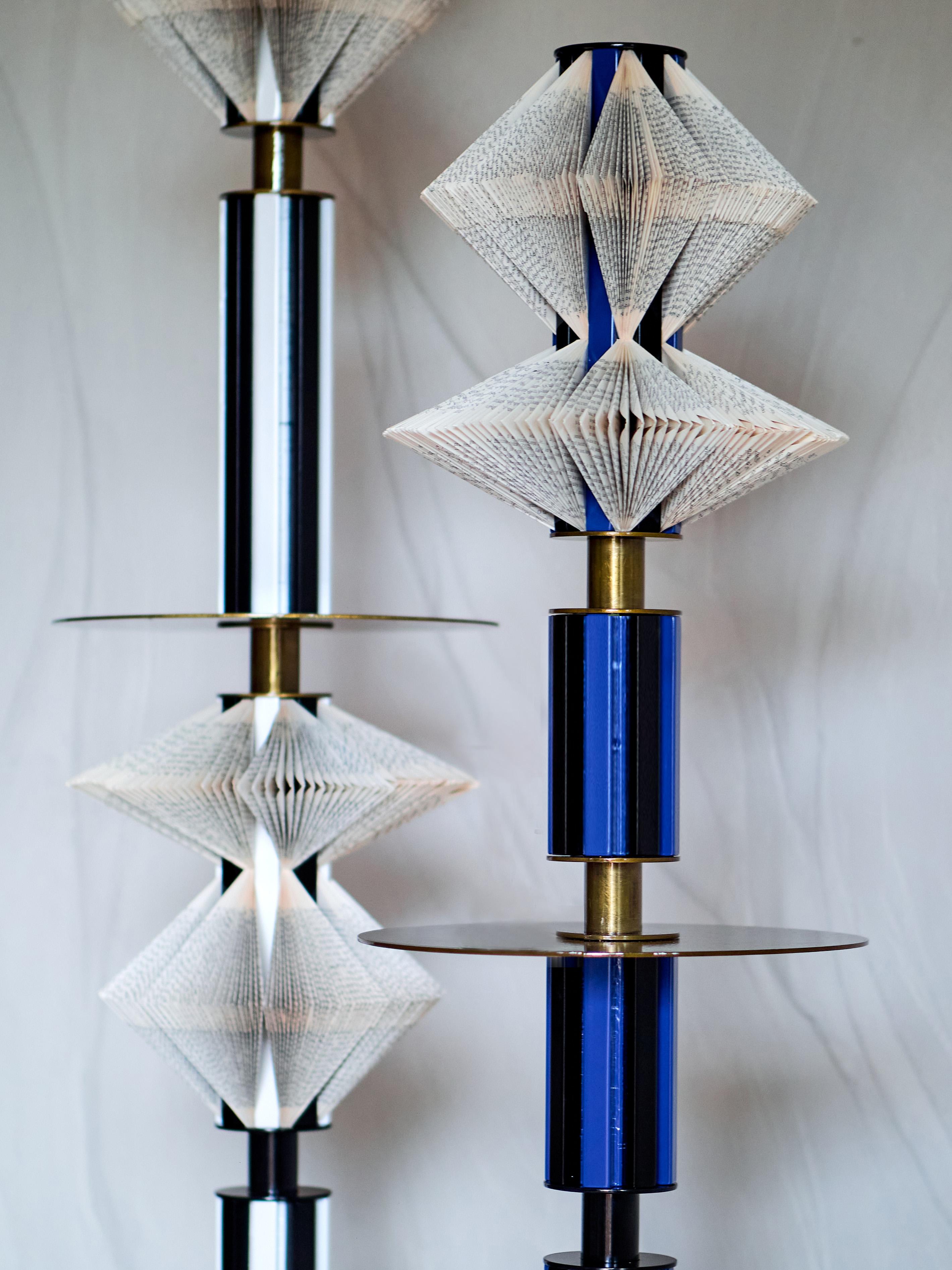 Functional Sculptures - Bar Tables - 2 pieces set - books, wood and steel For Sale 2