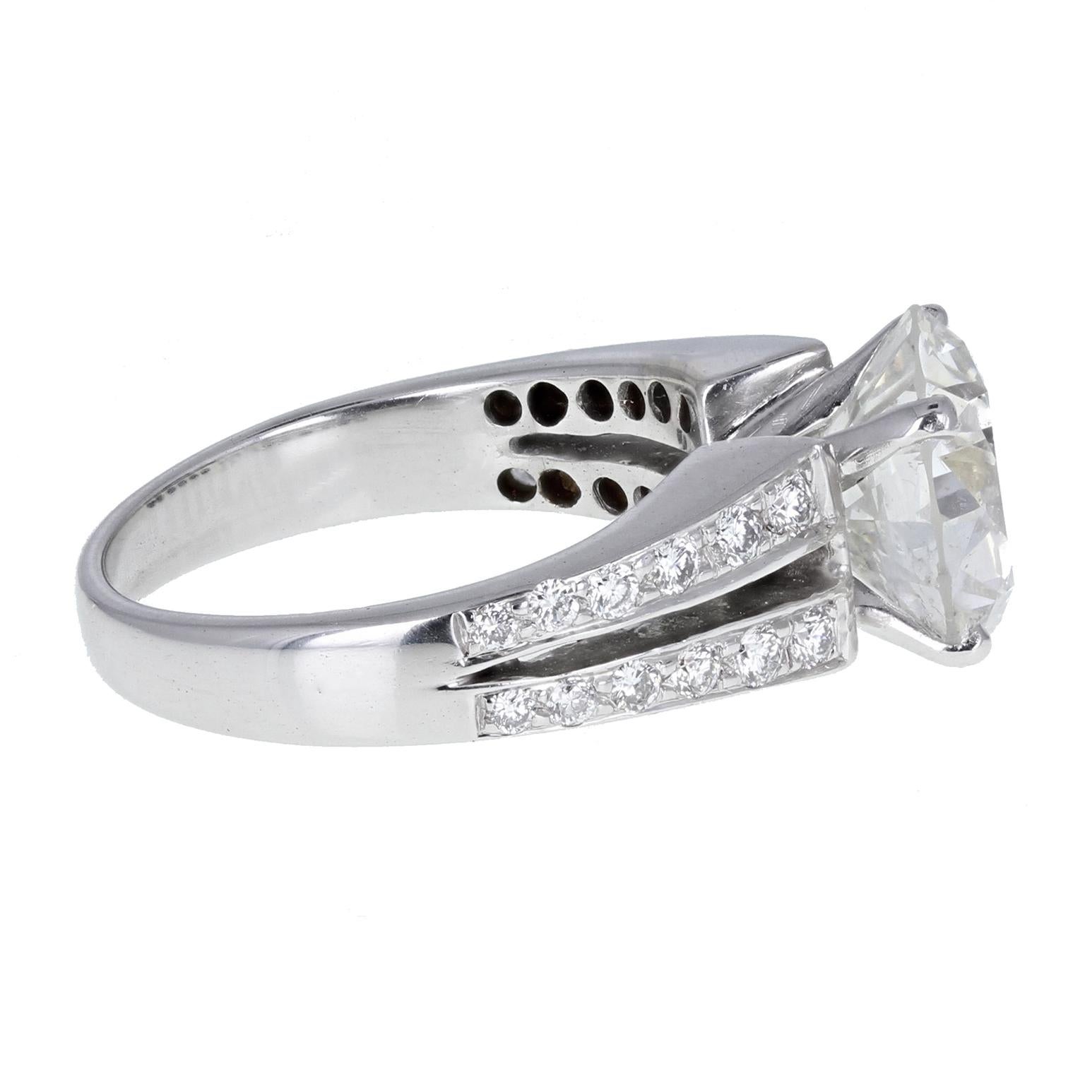 Modern EGL Certificated Brilliant Cut Diamond Solitaire Engagement Ring