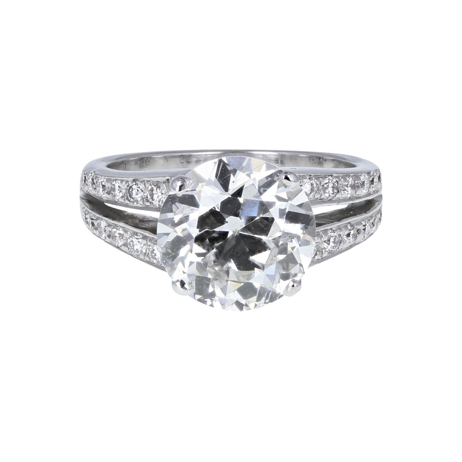 EGL Certificated Brilliant Cut Diamond Solitaire Engagement Ring