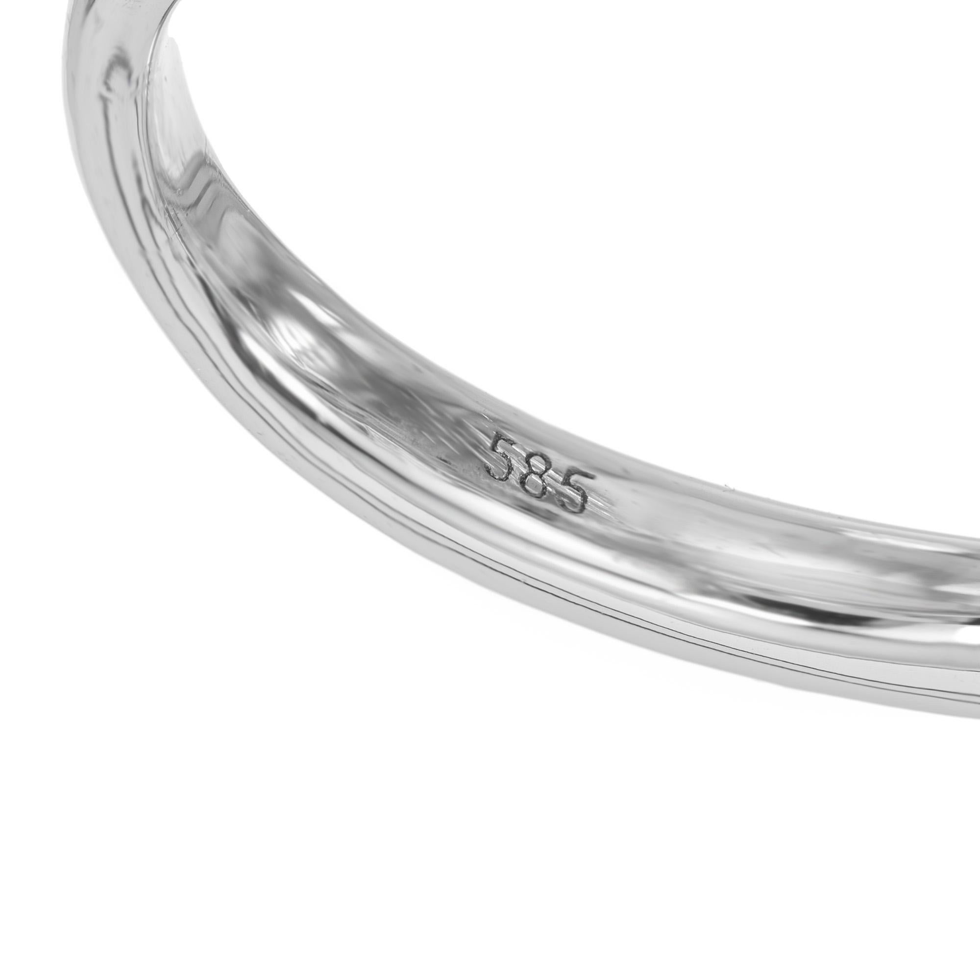 Anello di fidanzamento con diamante rotondo aureolato in oro bianco certificato EGL da 1,00 carati in vendita 2