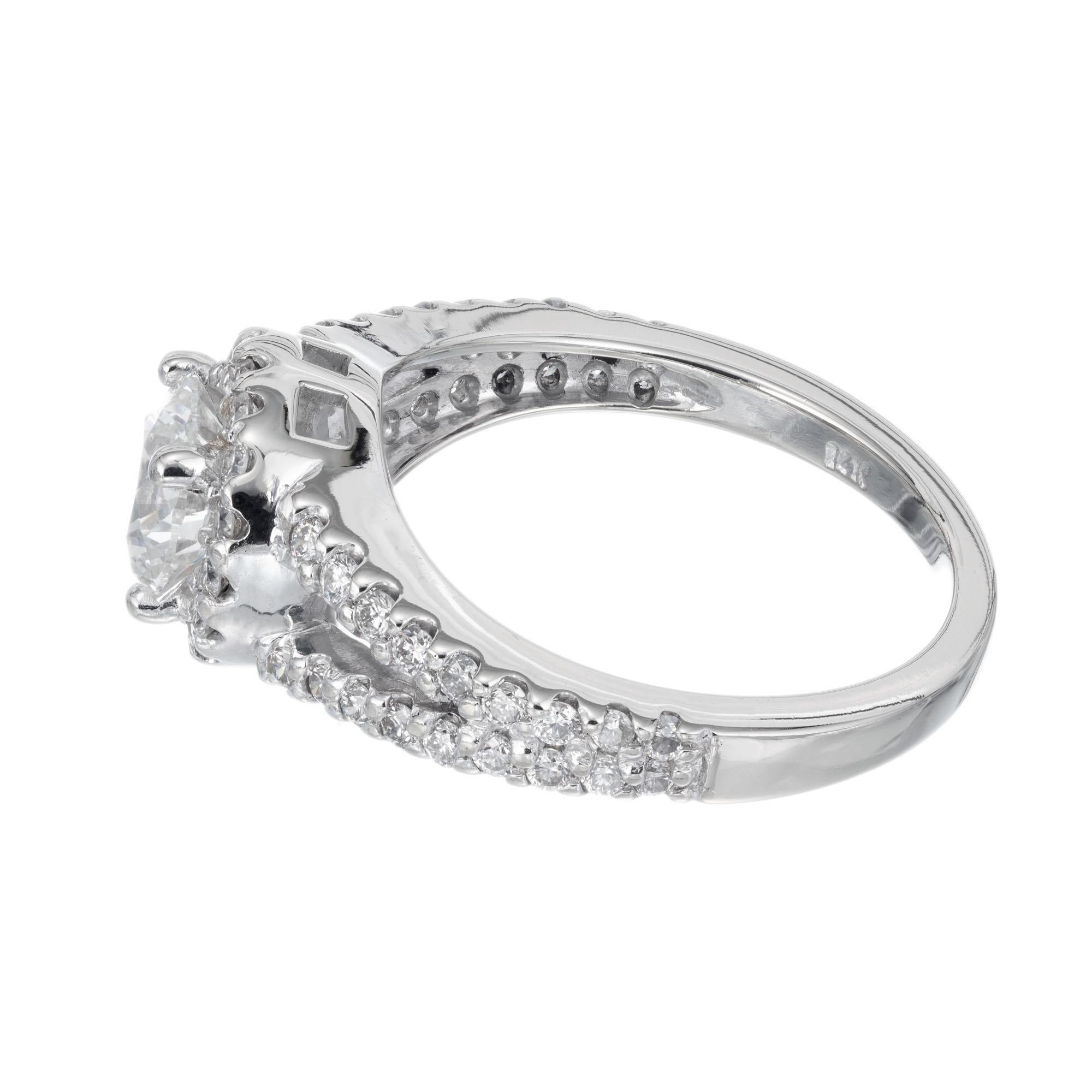 EGL Certified 1.02 Carat Diamond Platinum Engagement Ring In Excellent Condition For Sale In Stamford, CT