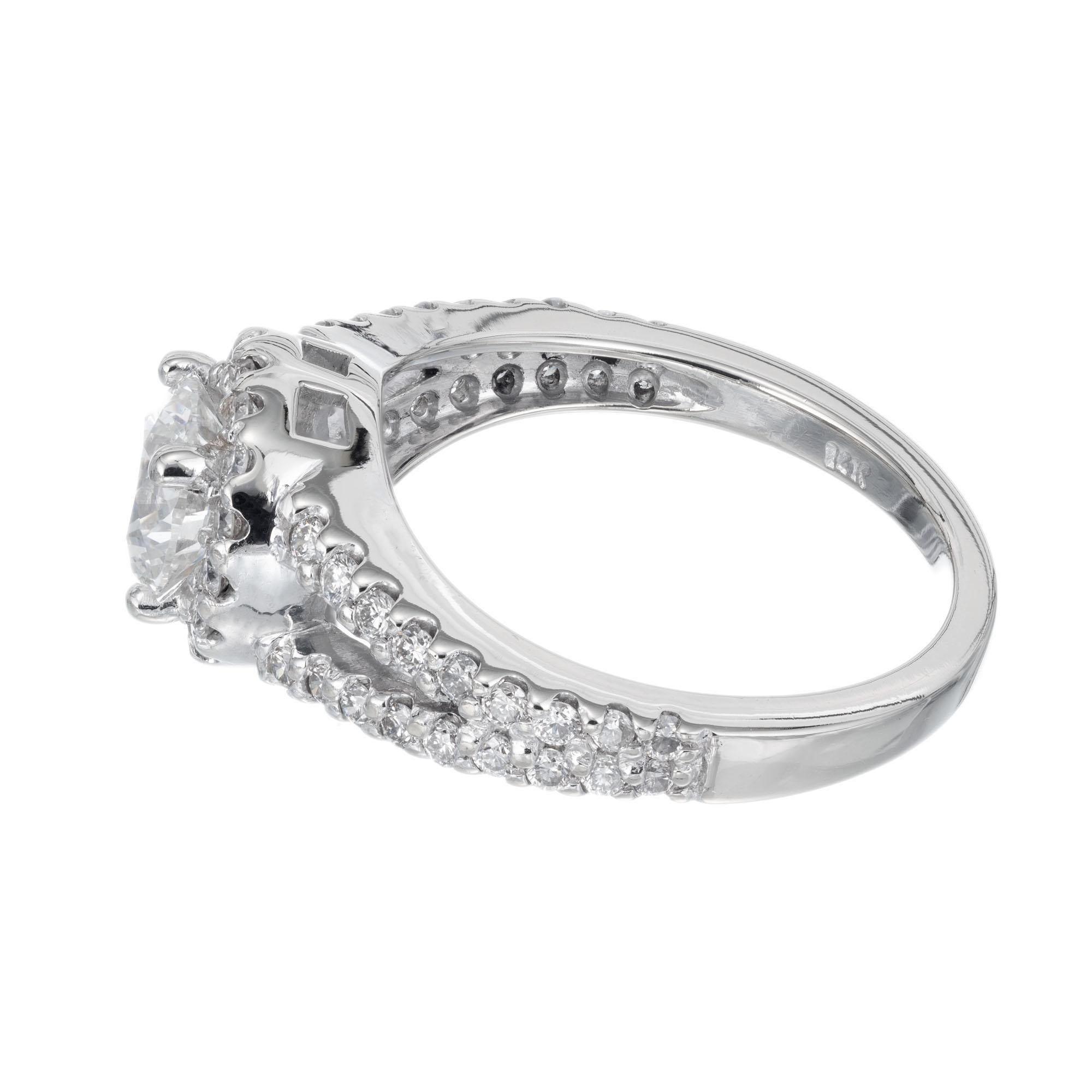 Anello di fidanzamento in platino con diamante certificato EGL da 1.02 carati In condizioni ottime in vendita a Stamford, CT