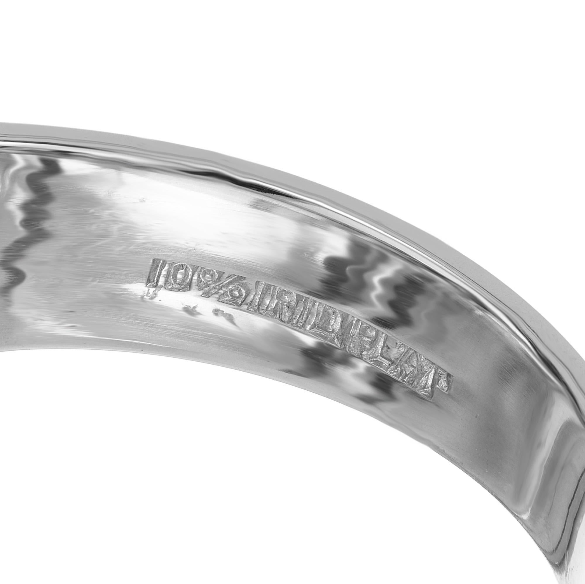 EGL Certified 1.02 Carat Round Diamond Platinum Gypsy Mens Ring For Sale 3