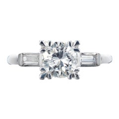 EGL Certified 1.03 Carat Diamond Platinum Fishtail Engagement Ring